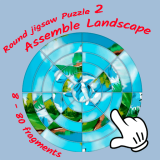 Round jigsaw Puzzle 2 - Assemble Landscape