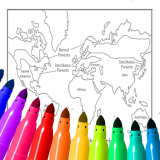 World Map Coloring For Kids